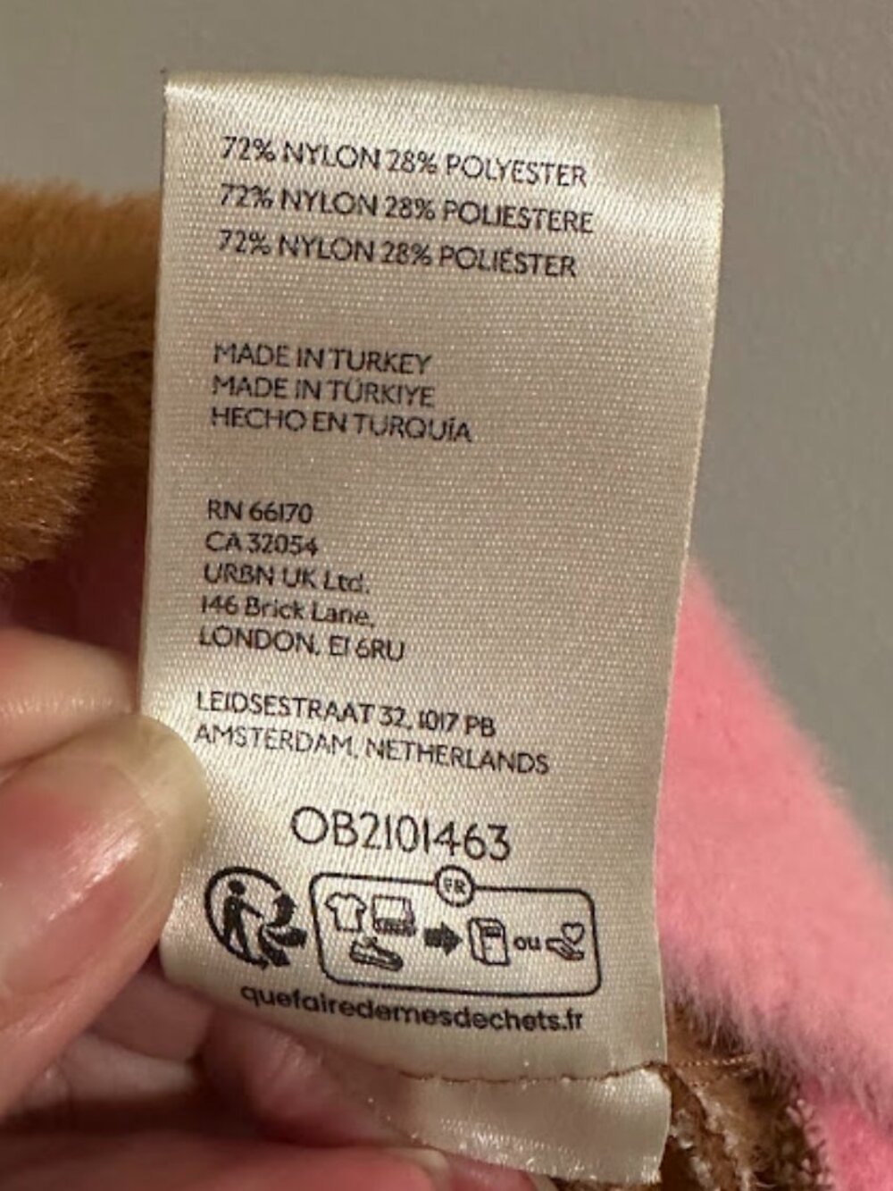 Anthropologie Maeve Cozy Ringer Fuzzy Sweatshirt Honey Brown and Pink NWT XL - Picture 3 of 5